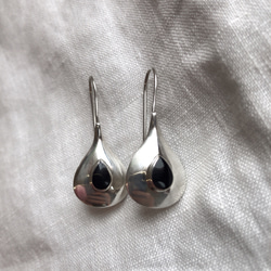 VINTAGE ヴィンテージ アクセサリー SILVER925 デザインピアス ヴィンテージオニキスシルバーフックピアスsilver925 ピアス（フック
