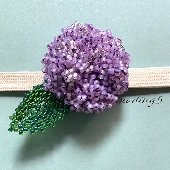 紫陽花の帯留め 1枚目の画像