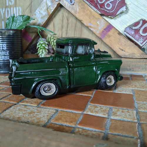 可愛らしい貯金箱 シボレーピックアップ（グリーン） マネーバンク