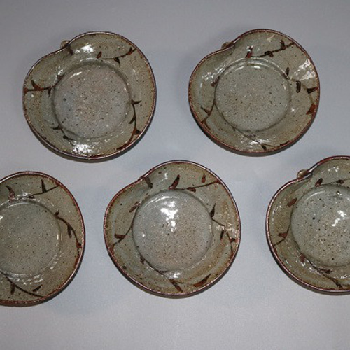 鉢■絵唐津向付 小鉢 5客 古い唐津 竹絵 四角皿 銘々皿 時代物 骨董品■ 鉢□絵唐津向付 小鉢 5客 古い唐津 竹絵 四角皿 銘々