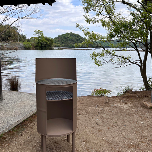 バーベキュー台 ドラム缶改オリジナル 日本製 ドラム缶バーベキューコンロ Bセット (焼網50×80cm、火バサミ
