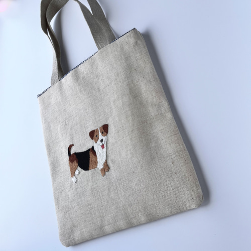 正絹 利休バック☆犬と草花 和装バッグ☆いぬイヌDog 三毛犬の刺繍バッグ トートバッグ 早川靖子 通販 17778995