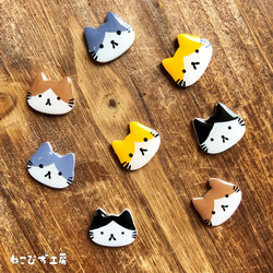 猫ニャン キラキラパープルラメ レジン ヘアピン2本セット ヘアピン