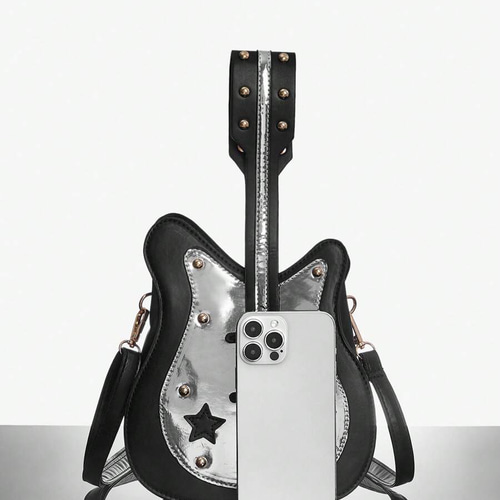 ギター型ショルダーバッグ、Y2Kバッグ、ストリートバッグ