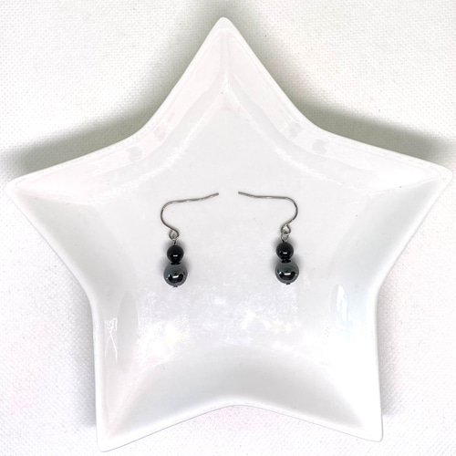 no.4214　ブラックヘマタイトのピアス/イヤリング 安い 通販ハンドメイド・手芸 - no.4214 ブラックヘマタイトの