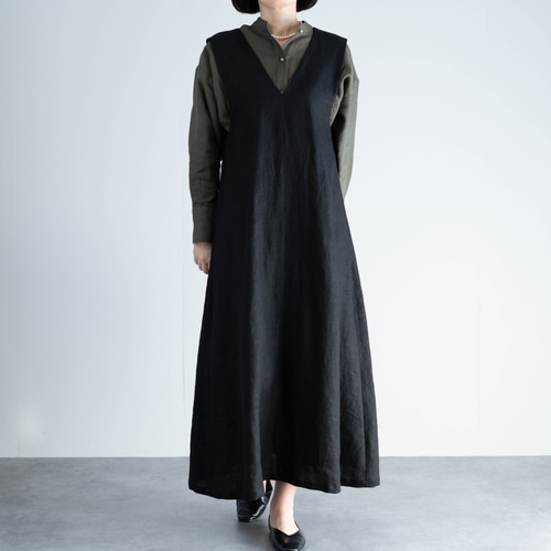 MADAME NICOLE ジャンパースカート 黒 38ロングワンピース モード MADAME NICOLE ジャンパースカート 黒 38ロングワンピース