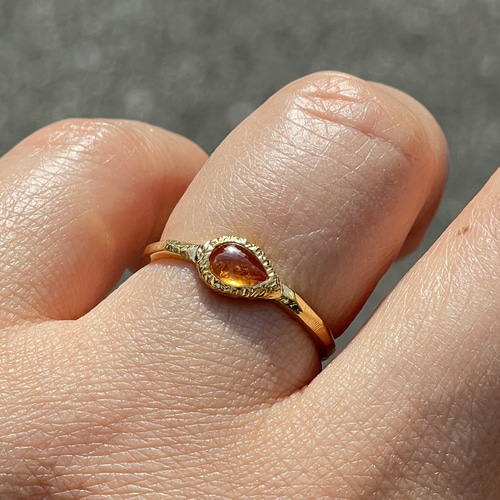 スぺサルタイト ガーネット オレンジ色のしずく 0.5ct シルバーSV925