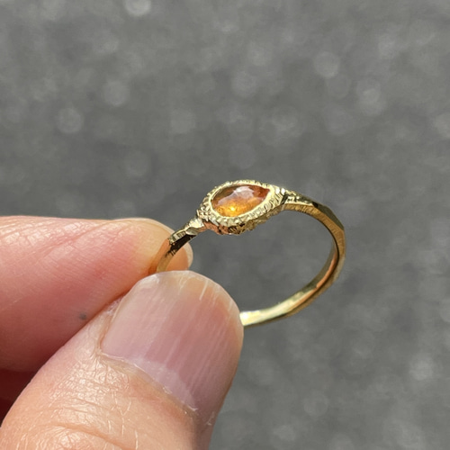 スぺサルタイト ガーネット オレンジ色のしずく 0.5ct シルバーSV925