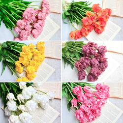 【リアル造花】パーロット咲きチューリップ5輪のナチュラルブーケ【ホワイト】 11枚目の画像