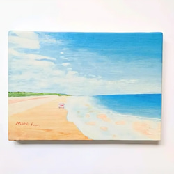 海と空の風景 油絵　ハンドメイド　インテリア　キャンバス　風景画　海　朝日 海と空の風景 油絵 ハンドメイド インテリア キャンバス 風景画