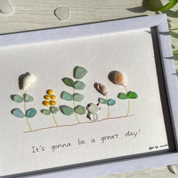 シーグラス ホエールテール シーグラスアート 春 貝殻 インテリア雑貨