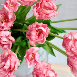 【リアル造花】パーロット咲きチューリップ5本ナチュラルブーケ【ピンク】 8枚目の画像