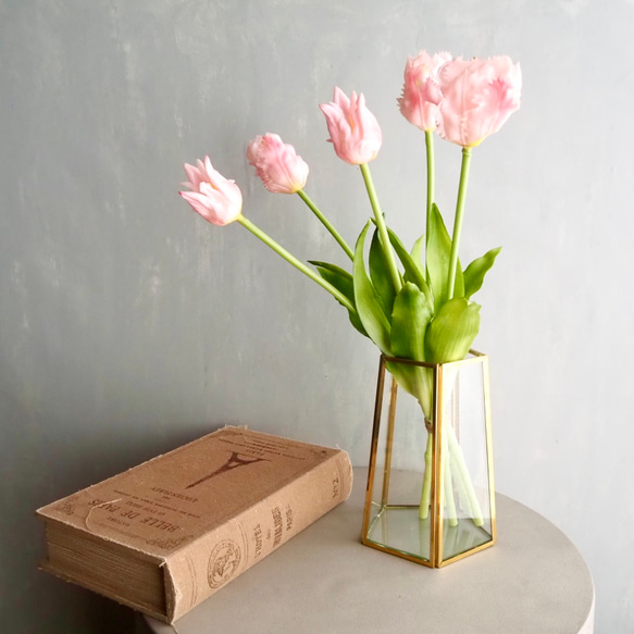 リニューアル✨【リアル造花】パーロット咲きチューリップ5本