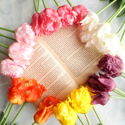 【リアルな触り心地】まるで生花のような瑞々しさ|パーロットチューリップブーケ|アーティフィシャルフラワー【オレンジ】 8枚目の画像