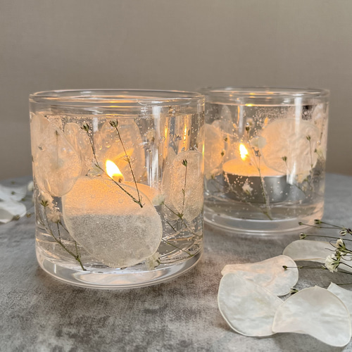 カナダSeagullシーガル社製 ガラスとピューターのキャンドルホルダー