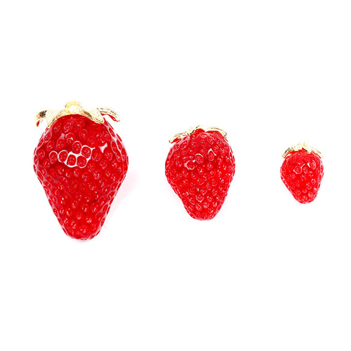 A5267 6個 立体いちごチャーム イチゴパーツ 自社開発オリジナル
