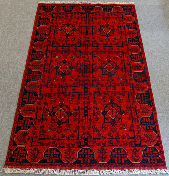 121×83cm アフガニスタン手織り絨毯 カールモハメディ ペルシャ絨毯