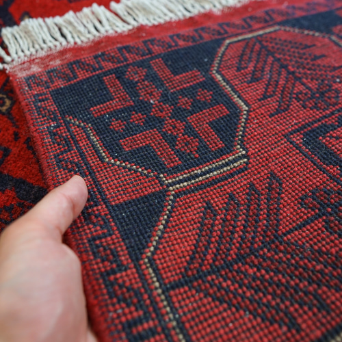 195×121cm【アフガニスタン手織り絨毯 カールモハメディ】ペルシャ絨毯