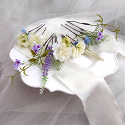 アーティフィシャルフラワーブーケ、ヘッドパーツ 再販!受注制作 ニュアンスカラー/ウェディングブーケ/結婚式ブーケ