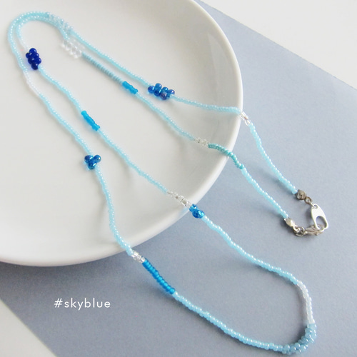 ビンテージ　アクアブルーのパドレビーズネックレス ビンテージ アクアブルーのパドレビーズネックレス