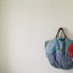 Bag 手縫いのバッグ 一点もの 布製 スローファッション ハンドメイド