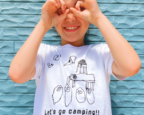 癖強キャンプ Tシャツ オリジナル シルクスクリーン Tシャツ ちび