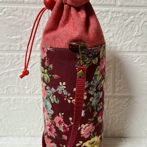 ハンドメイド ペットボトルカバー650ml 水筒入れアルミシートつき 花柄 