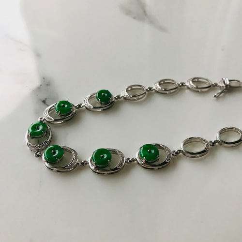 B6010-001】ジェイド 翡翠 ヒスイ ブレスレット 希少 ミャンマー