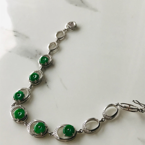 B6010-001】ジェイド 翡翠 ヒスイ ブレスレット 希少 ミャンマー