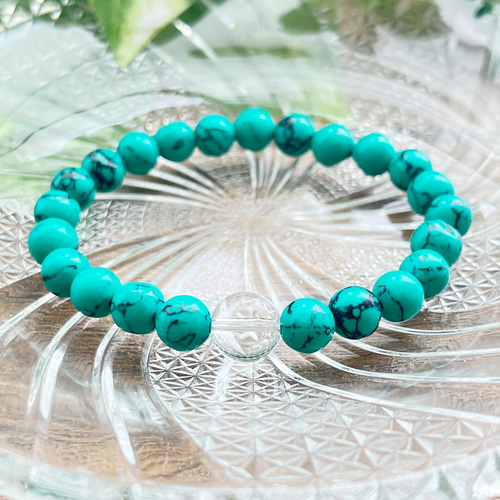 ターコイズ トルコ石 水晶 天然石 クリスタル クォーツ ブレスレット