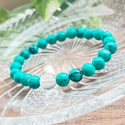 ターコイズ トルコ石 水晶 天然石 クリスタル クォーツ ブレスレット
