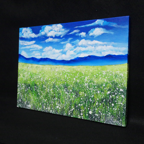油絵 油彩 油彩画 絵 絵画 【草原に咲く白い花】 絵画 HR 通販 油絵 油彩 油彩画 絵 絵画 【草原に咲く白い花】 絵画 HR 通販