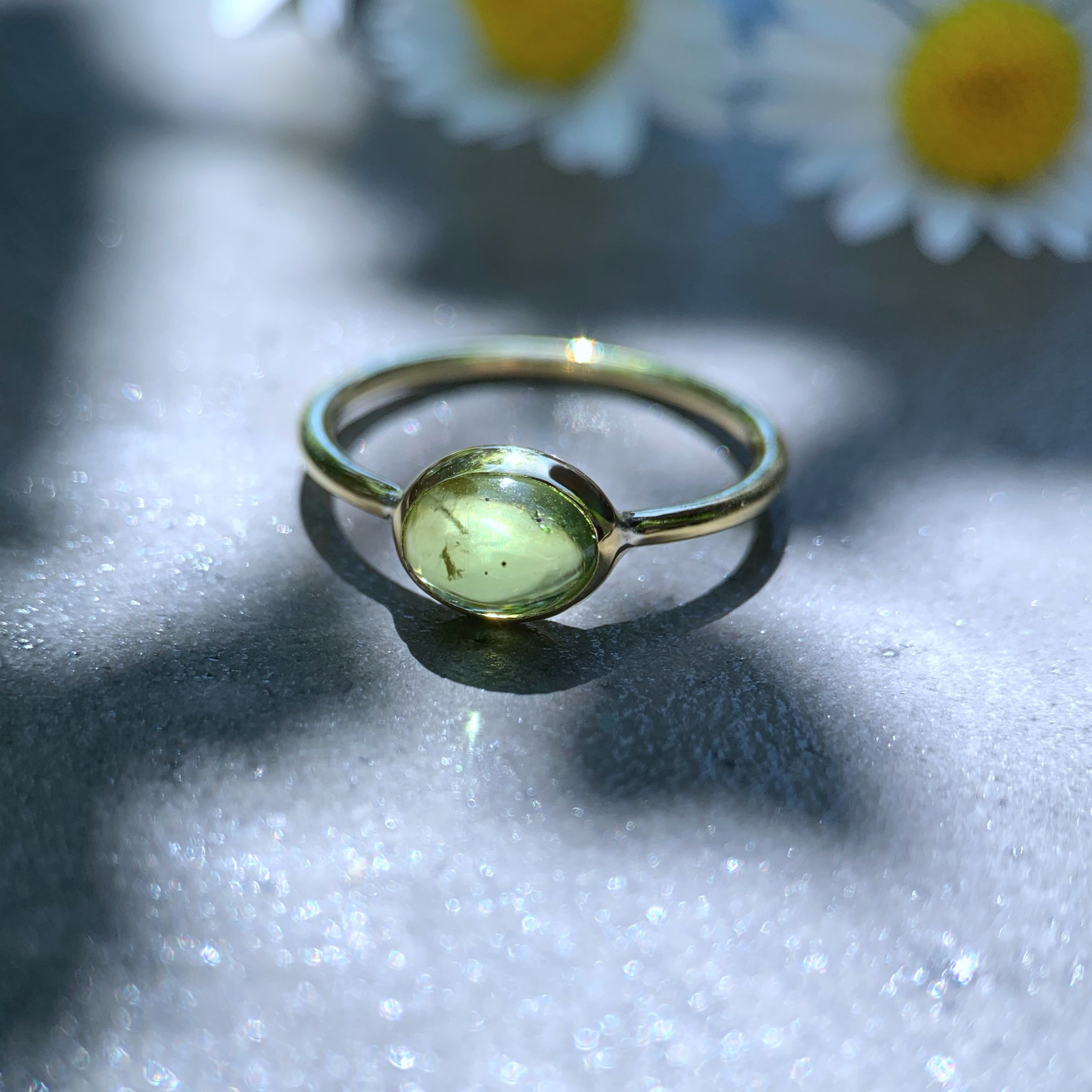【受注製作】ペリドット ring （真鍮・シルバー）
