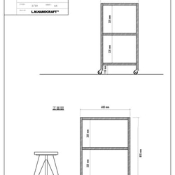 オーダー専用ページ｜埋没型３段構造高足＋キャスター（110mm）［チーク色］ 5枚目の画像