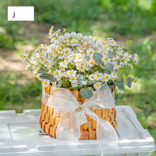 ピクニック、キャンプ、小道具、フラワーバスケット、フェイクフラワー