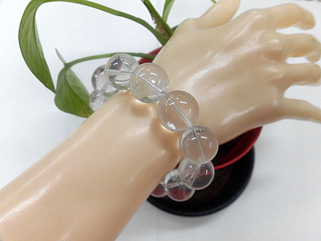 天然石 メタルフォーゼス16.9～17.2mm玉ブレスレット 内周17.1cm　　240101441