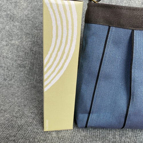 受注生産】倉敷畳縁シンプルリボンショルダーバッグ(スモーキーブルー