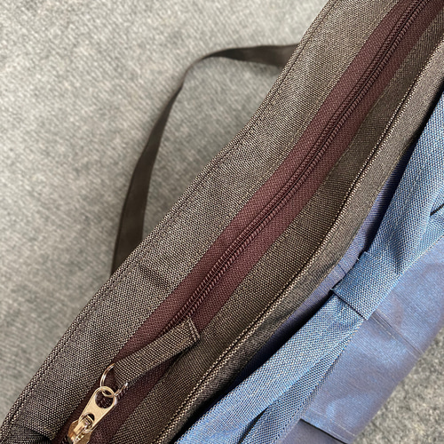 受注生産】倉敷畳縁シンプルリボンショルダーバッグ(スモーキーブルー