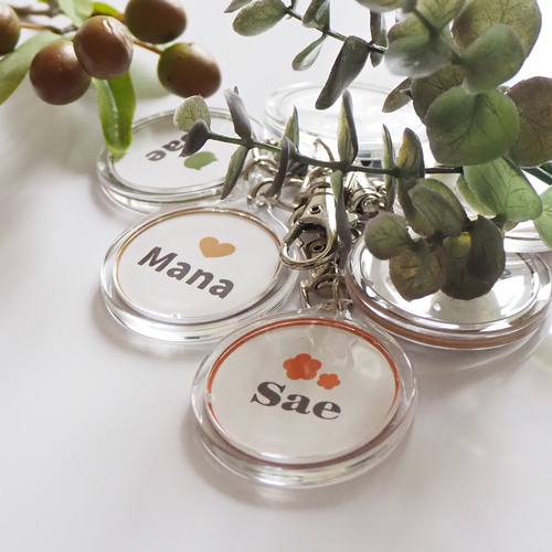 美しい日本の色（くすみカラー）×白ベース×選べるモチーフ×名入り