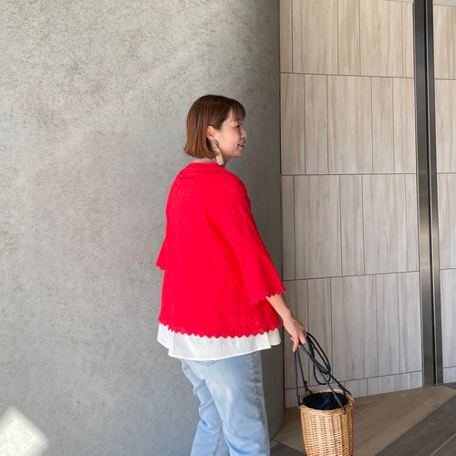 上品ゆったり細見え♡柔らかコットン刺繍♡大人可愛いブラウス 