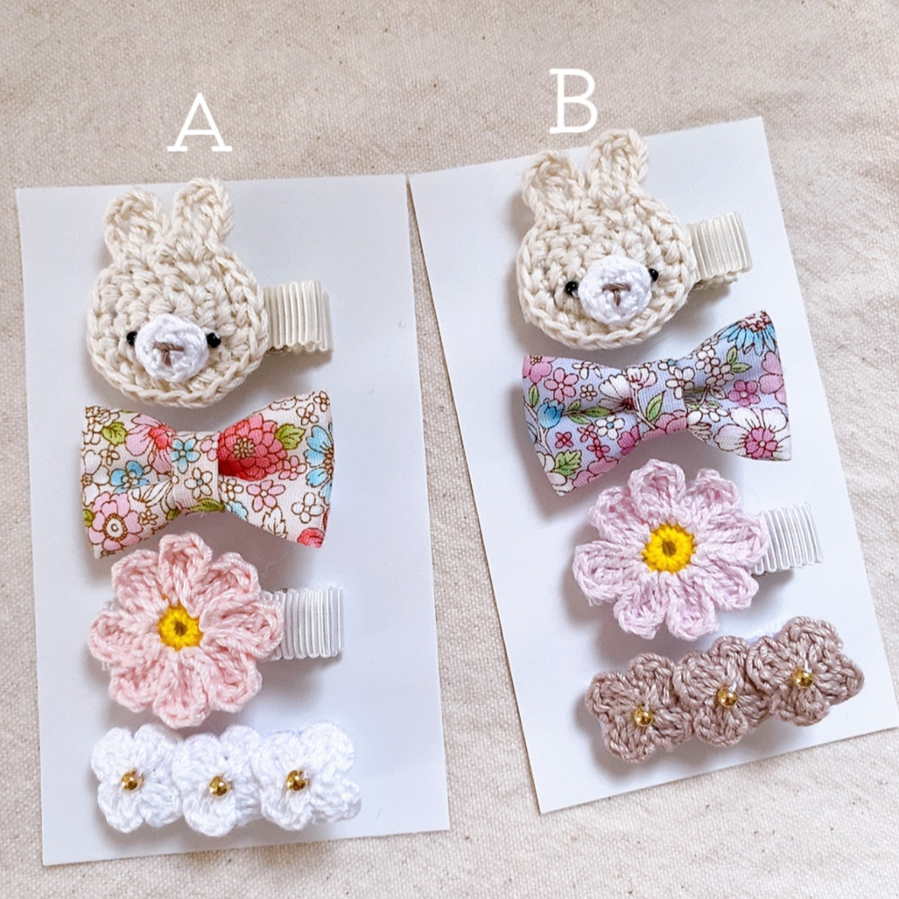 パールフラワーB ベビーヘアクリップ オーダーメイド♡パール付き