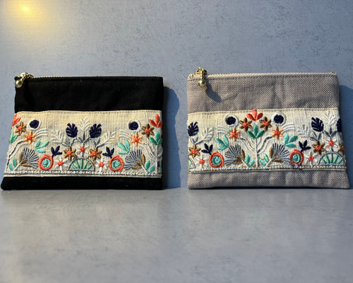 インド刺繍リボンのポーチ ポーチ happyberry 通販 17781950