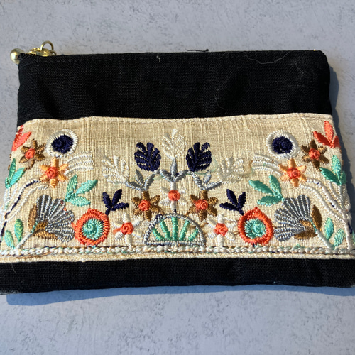 インド刺繍リボンのポーチ ポーチ happyberry 通販 17781950