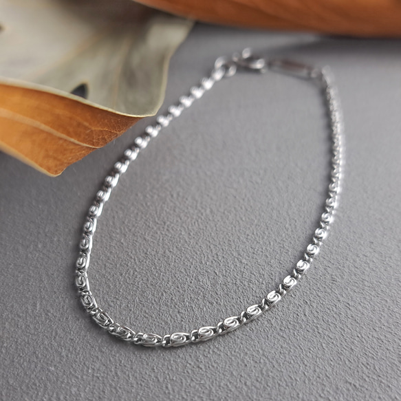 サージカルステンレス ブレスレット シルバー 金属アレルギー対応 つけっぱなしOK 2枚目の画像