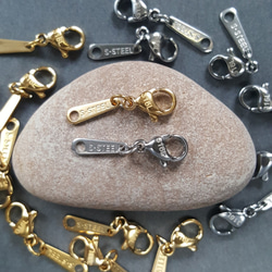 [2pcs] サージカルステンレス316L カニカン 刻印プレート 金属アレルギー対応 5枚目の画像