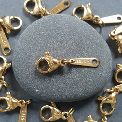 [2pcs] サージカルステンレス316L カニカン 刻印プレート 金属アレルギー対応 13枚目の画像
