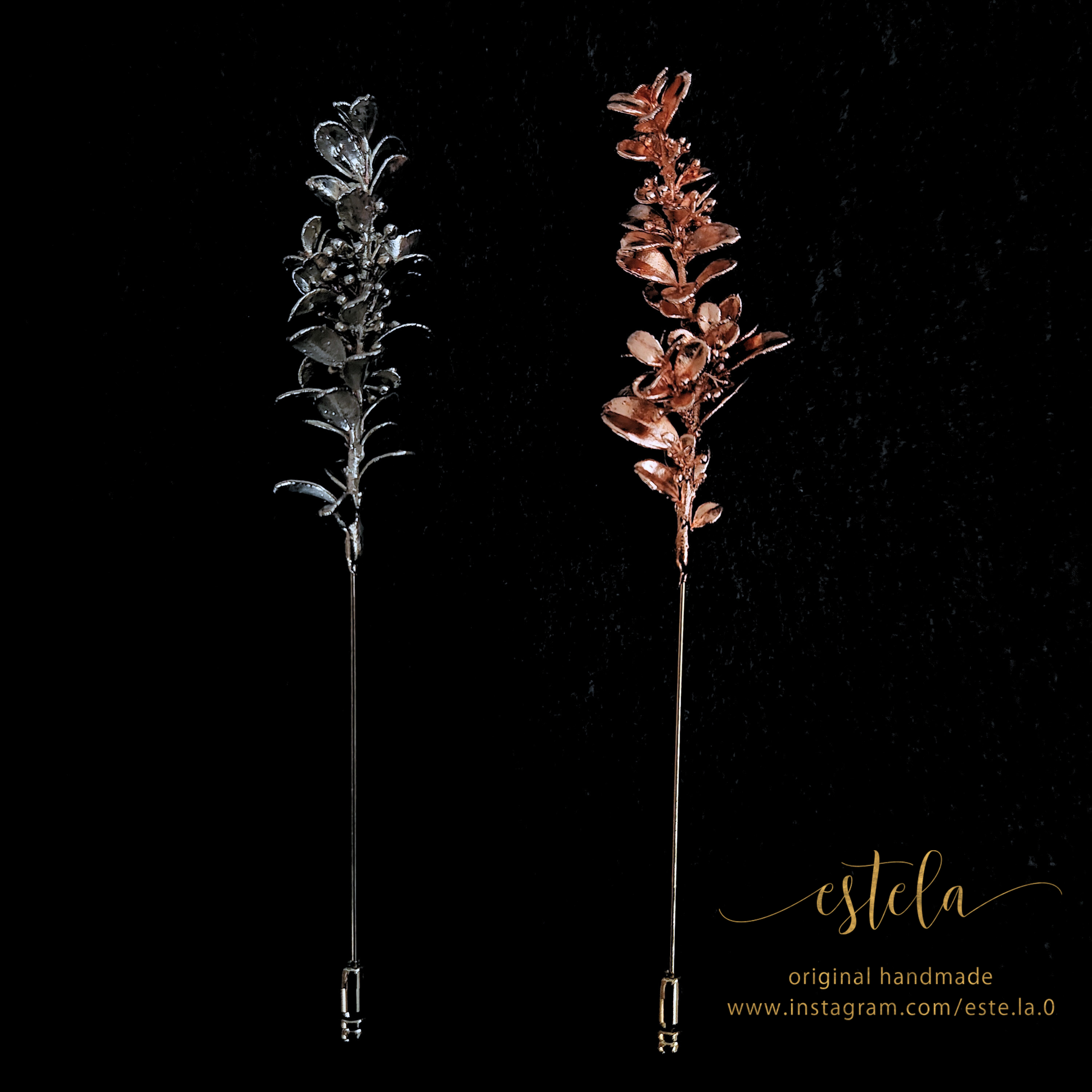 【エレクトロフォーミングジュエリー】ツゲのハットピン