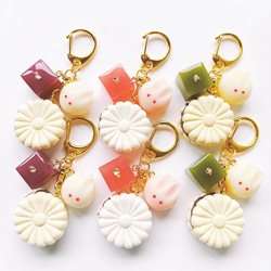 うさぎと紫陽花の和菓子キーホルダー フェイクスイーツ 練り切り うさぎと紫陽花の和菓子キーホルダー フェイクスイーツ 練り切り