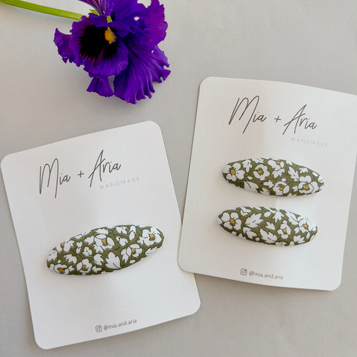 パッチンピン 6cm ( 輸入Liberty -Feather Meadow-） 雑貨・その他 Mia 