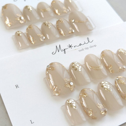 【№17】ネイルチップ　オーダー　ガーリー　ニュアンス　ミラー　結婚式　お祝い 5ab548519b7668d2132de47539bcf8